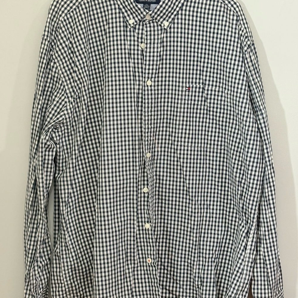 Tommy Hilfiger Men's Black and White Gingham Shirt - Picture 4 of 8
